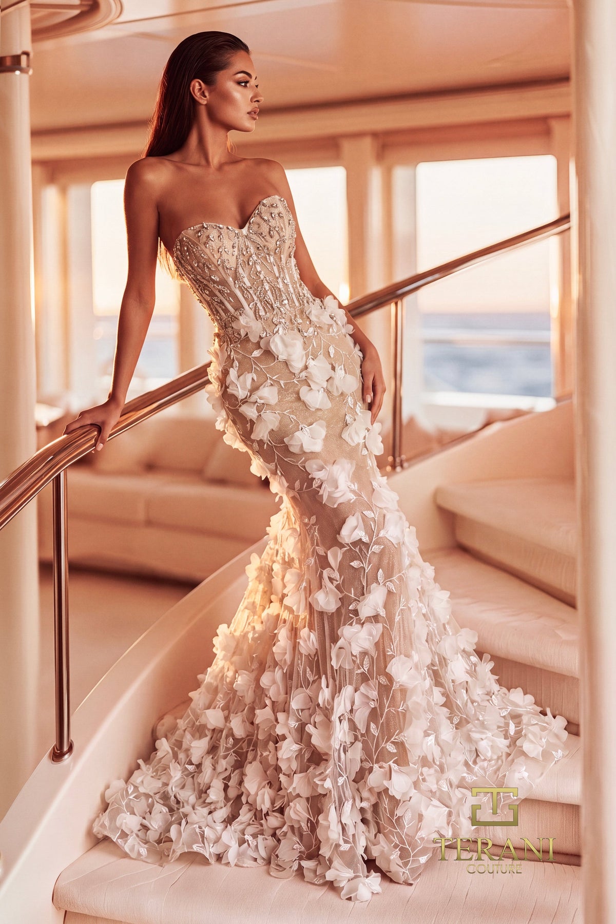 Terani Couture 271GL8364 Ivory Nude
