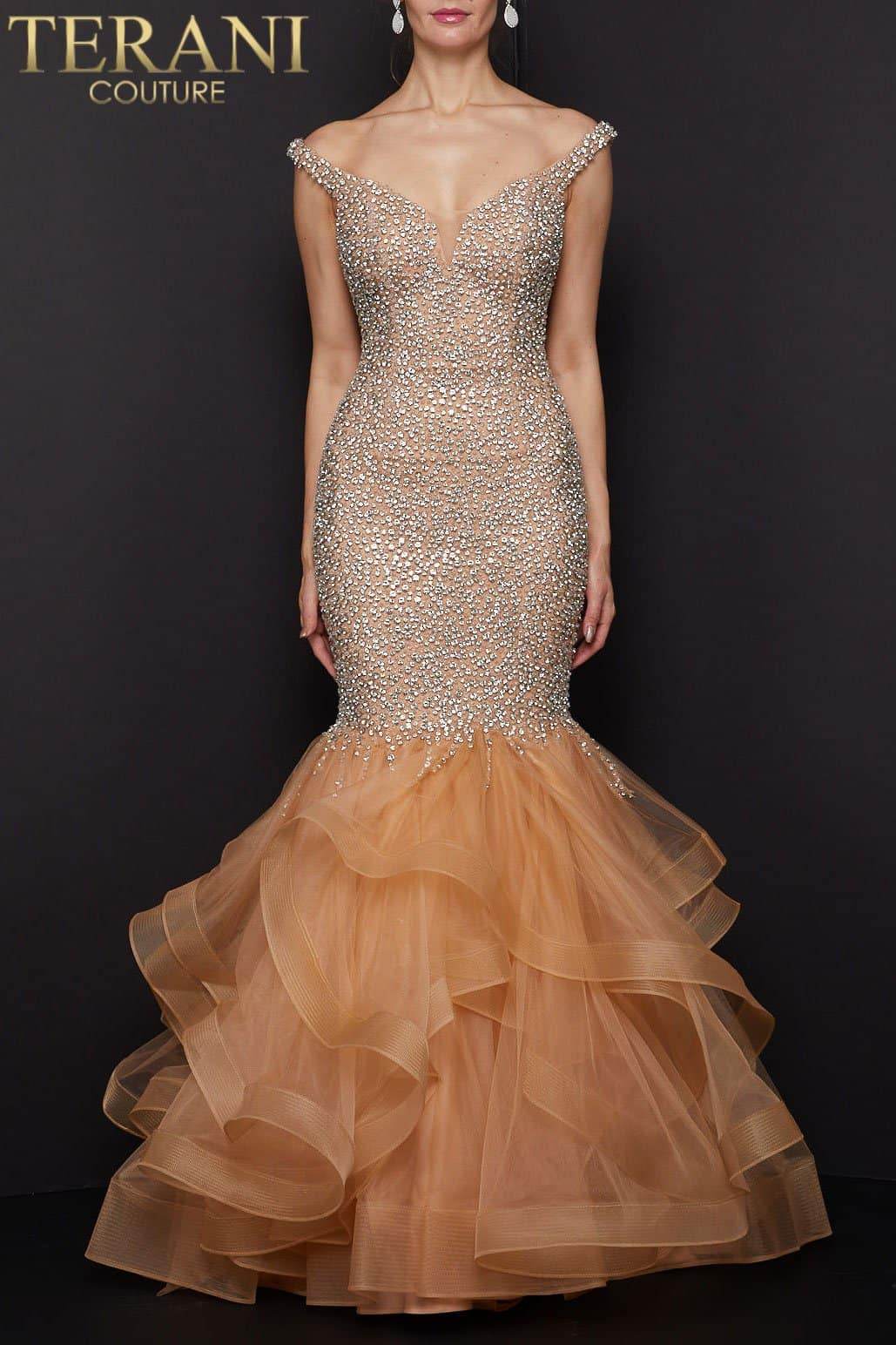 Off-the-Shoulder Mermaid Wedding Dress with Crystal - 1911P8363