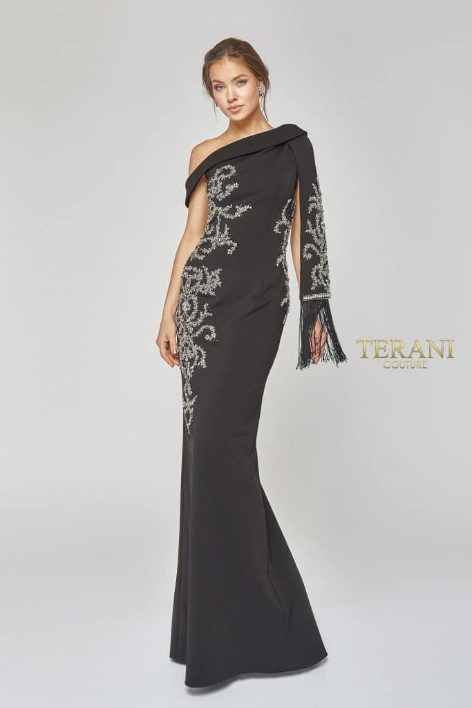 Elegant Asymmetrical off Shoulder Evening Gown - 1921e0169