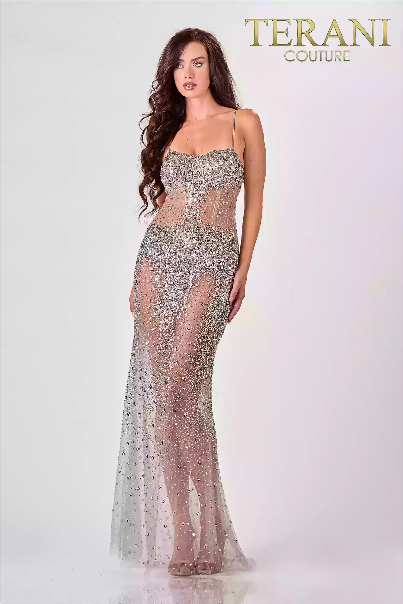 Spaghetti Strap Square A-Line Prom Dress - 2111P4010