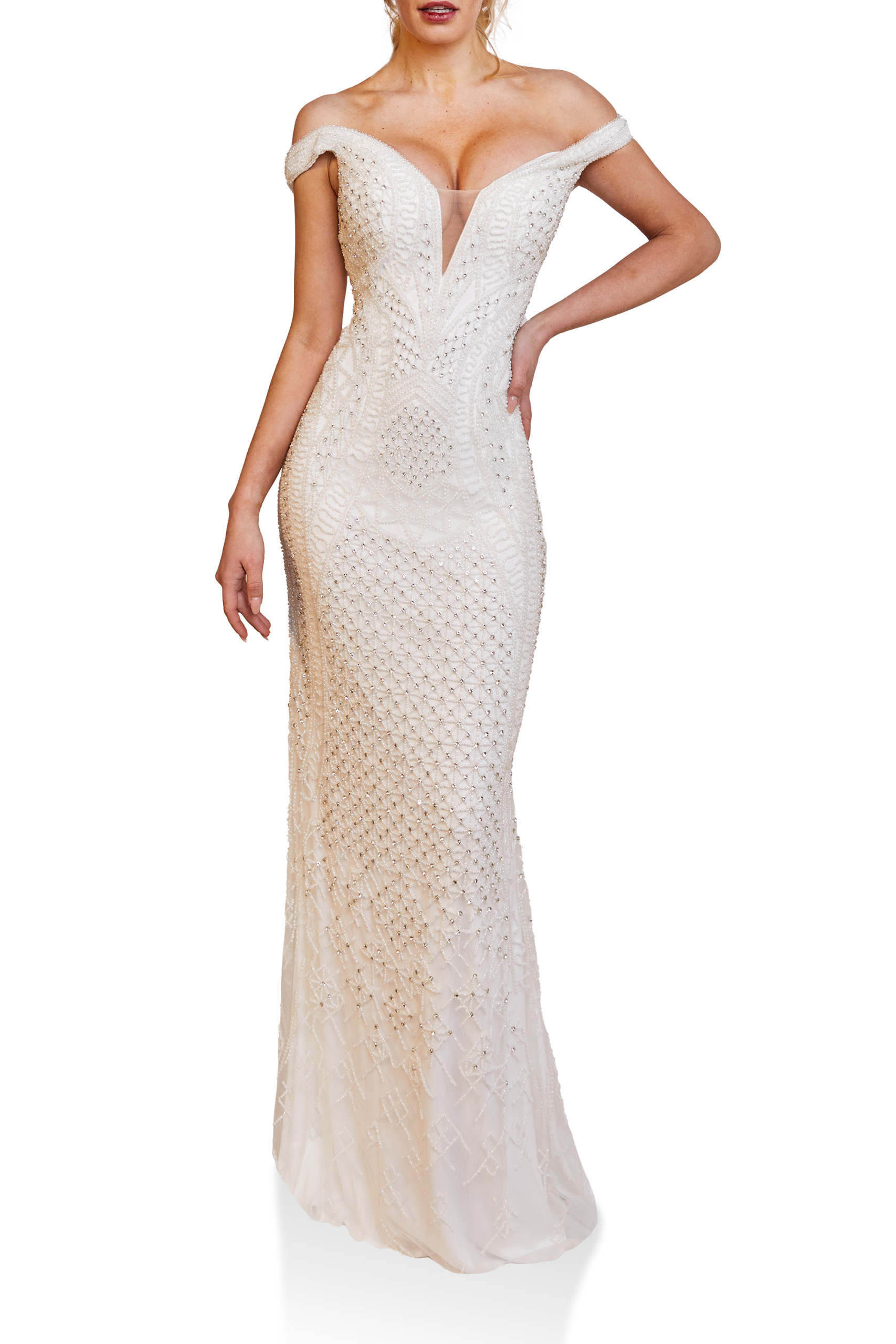 Mermaid Dress with Off Shoulder Straps – 231GL0411