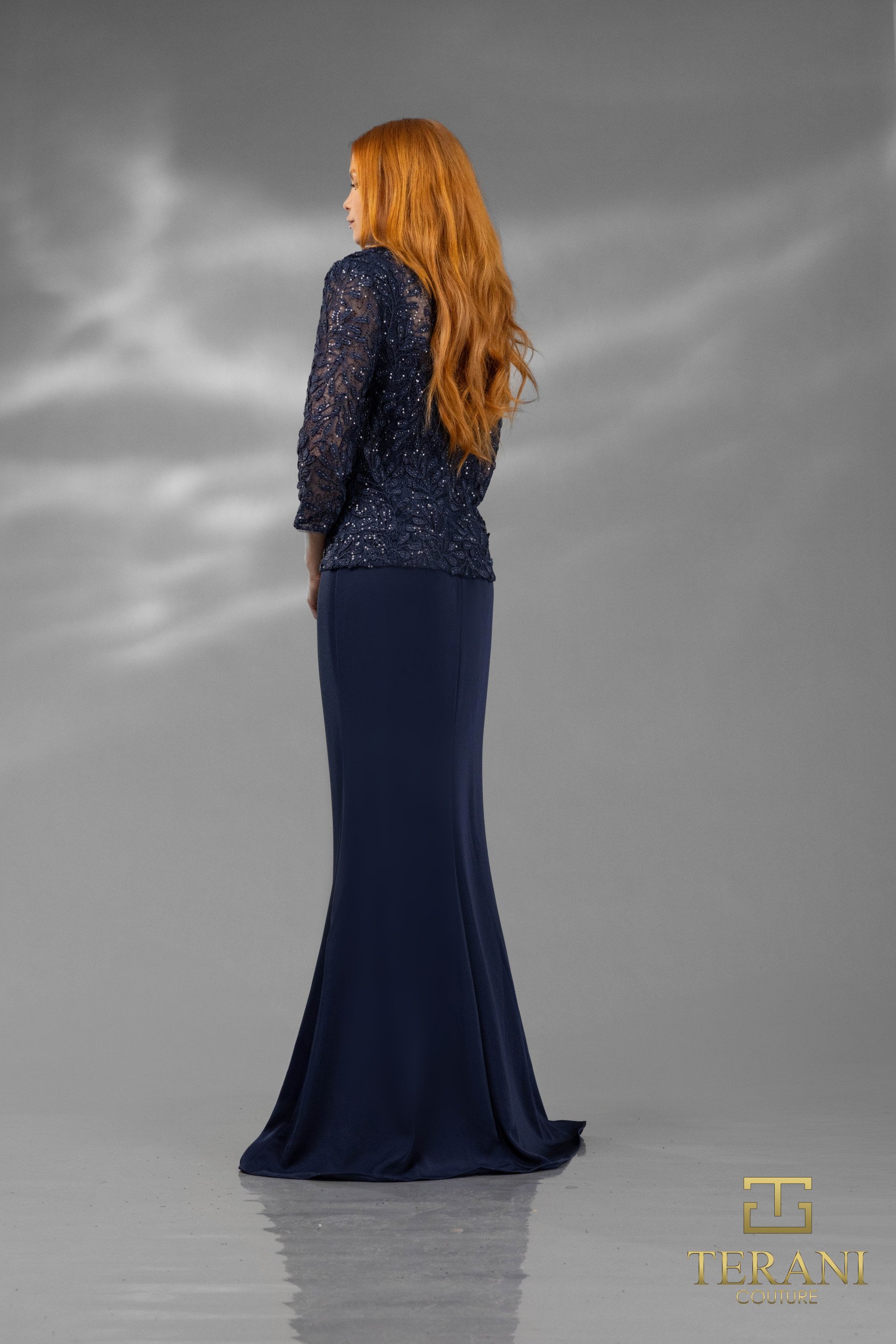 242M3414  Long Sleeves Column Dress