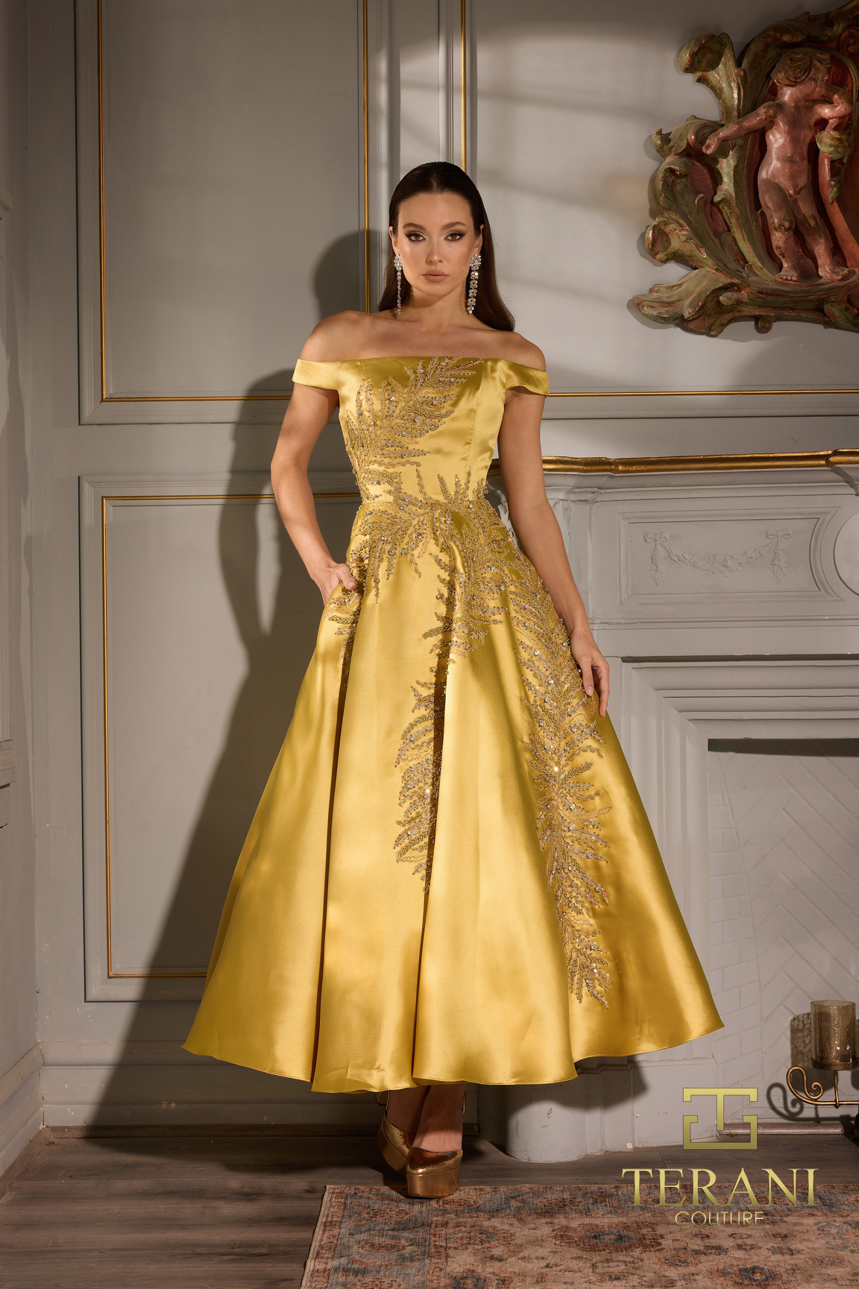 252C5004 - A-line Tee-Length Cocktail Dress