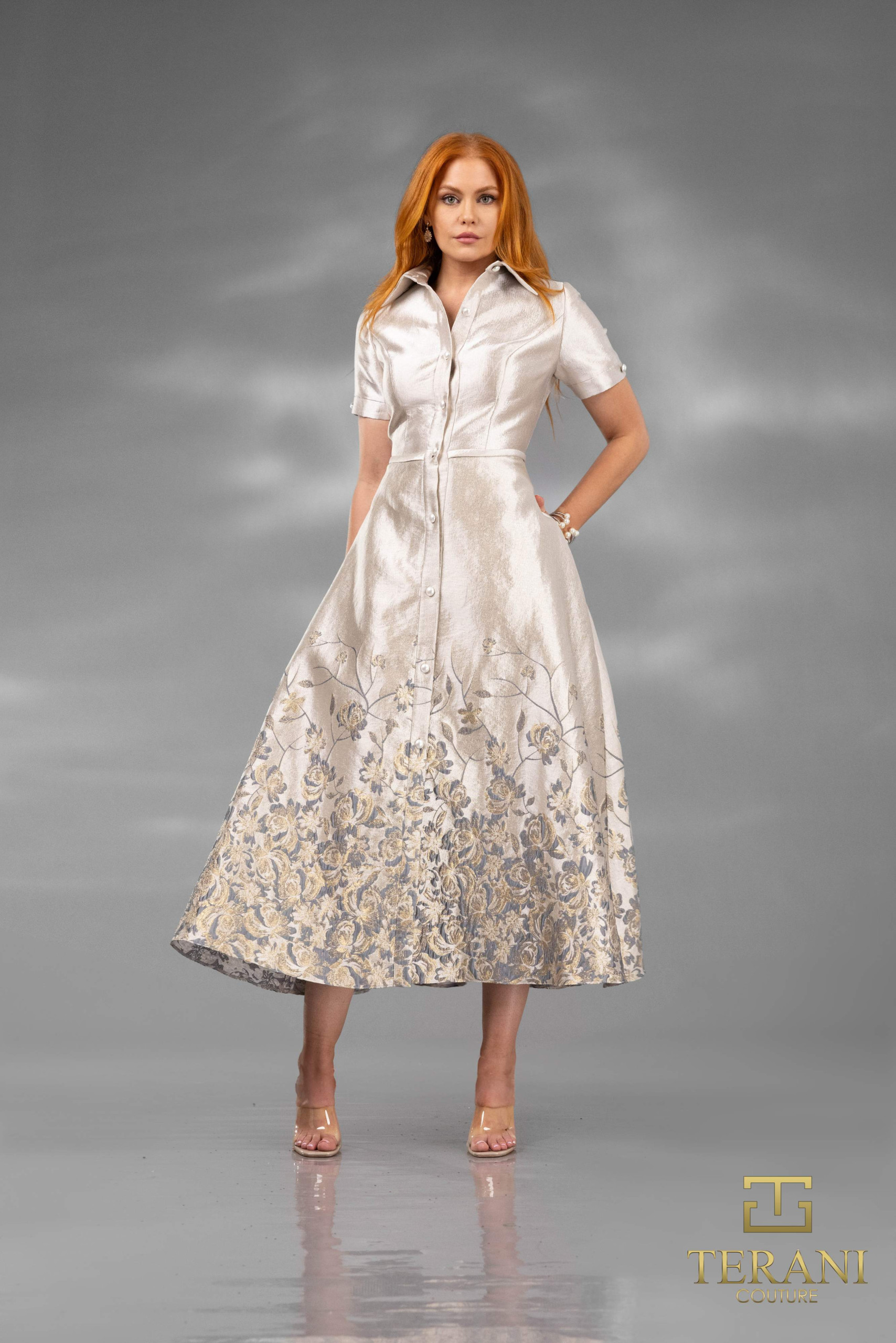 252C5507 - A-line Tee-Length Cocktail Dress