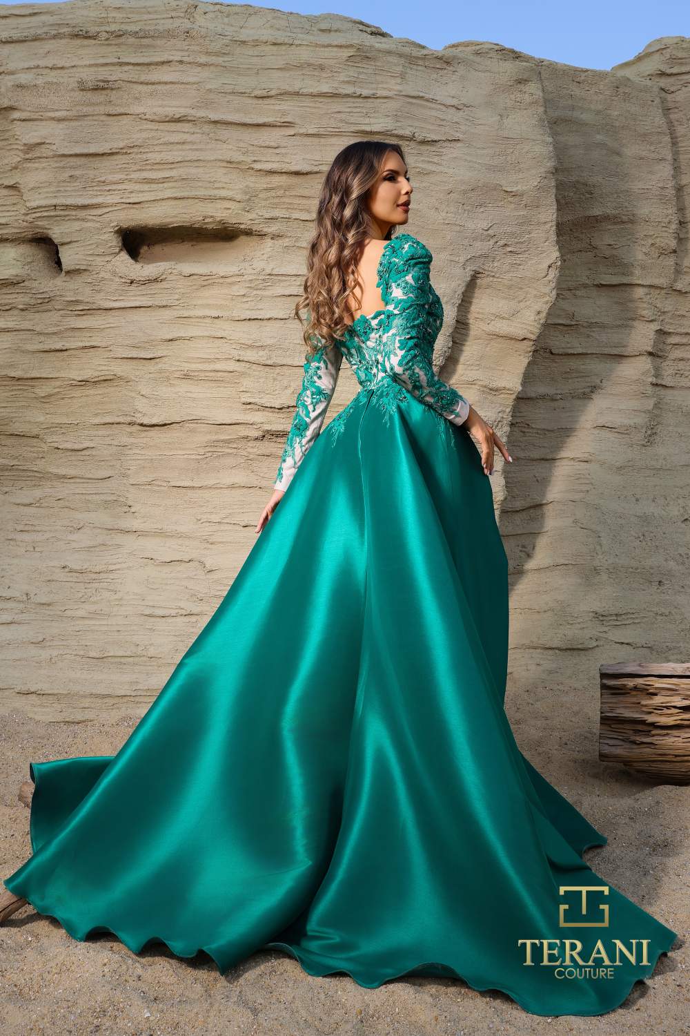 252M5311 – Over Skirt Long MOB Dress