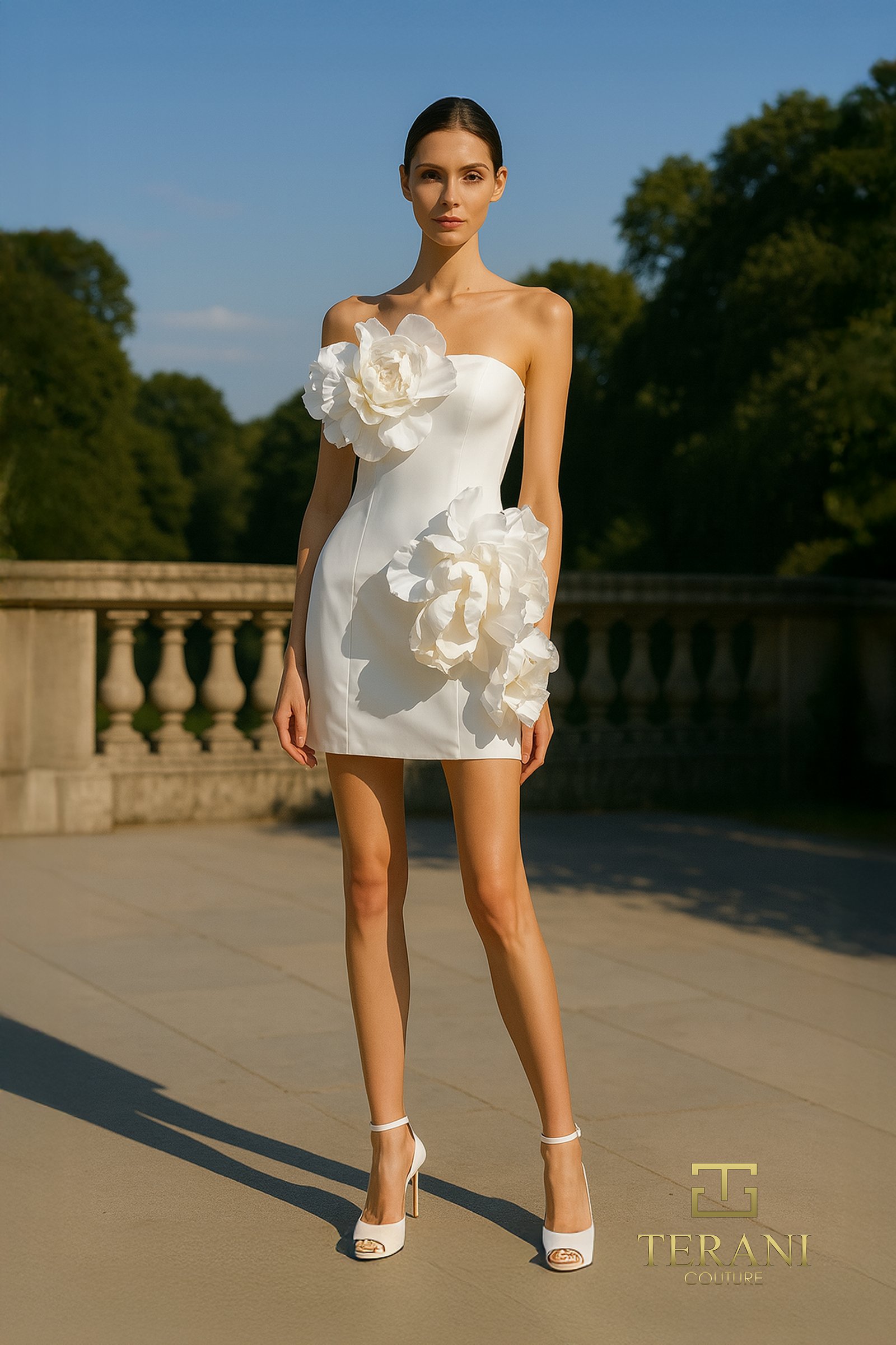 Straight Neck Mikado Sheath Gown - 261C6650