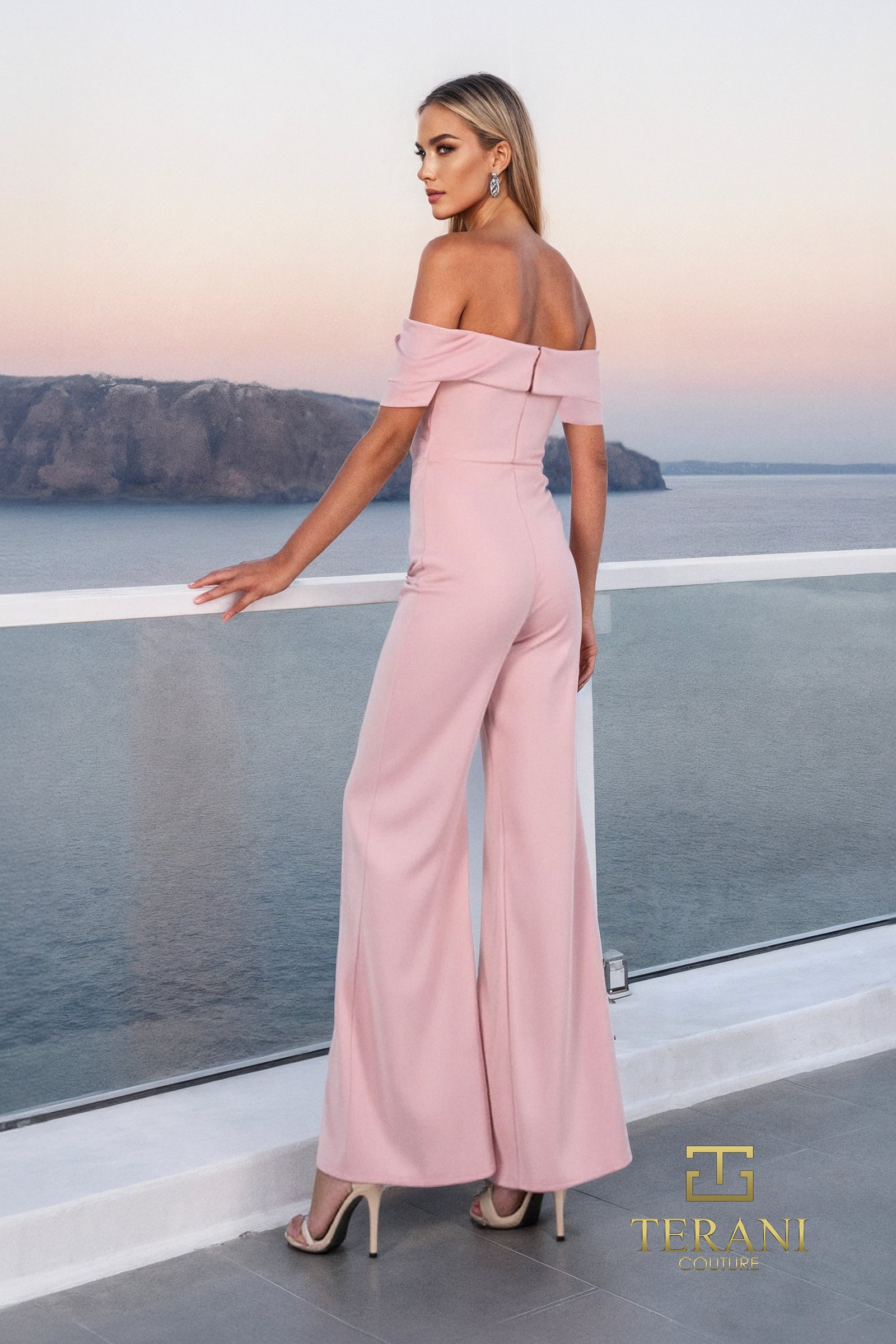 Off-Shoulder 2-Way Stretch Crepe Jumpsuit – 261E6294