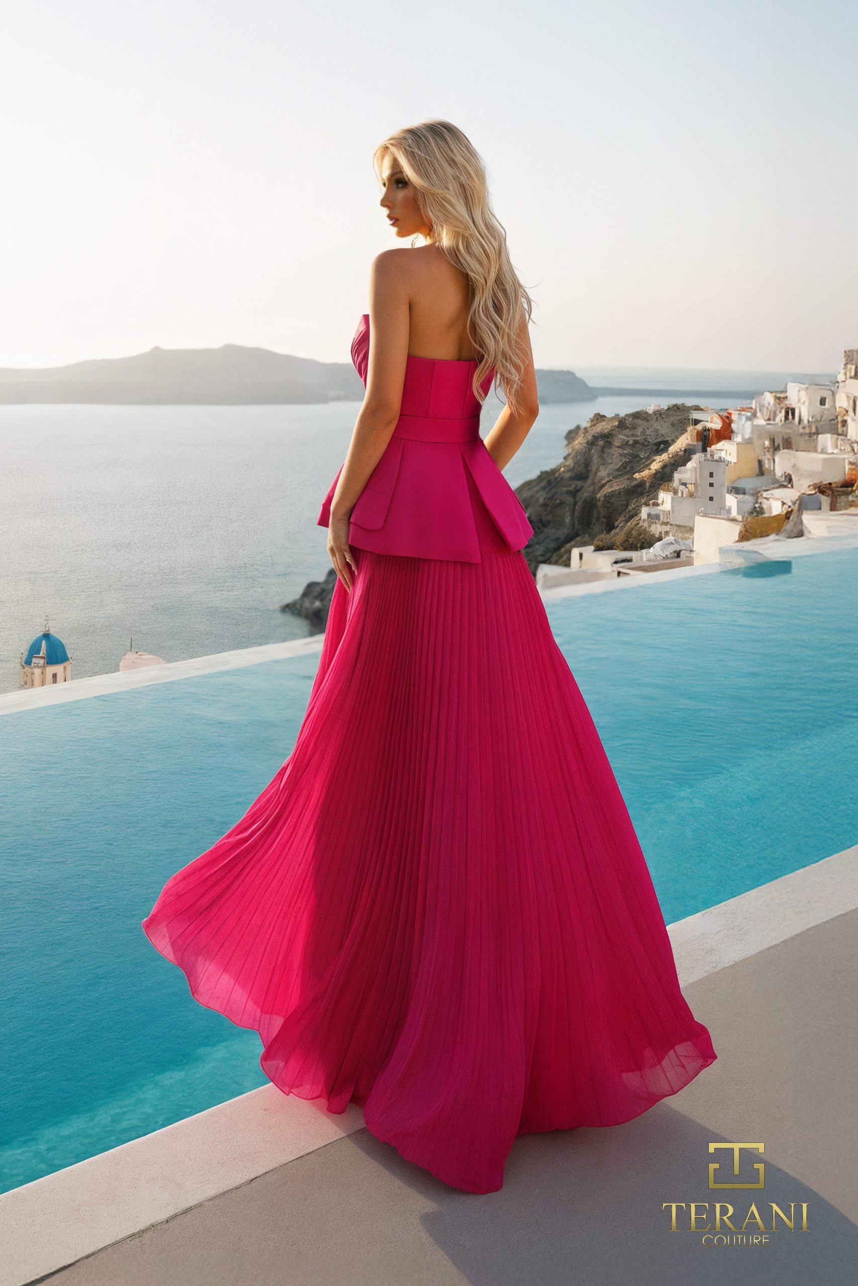 Straight Neck Chiffon & Crepe A-Line Gown – 261E6755