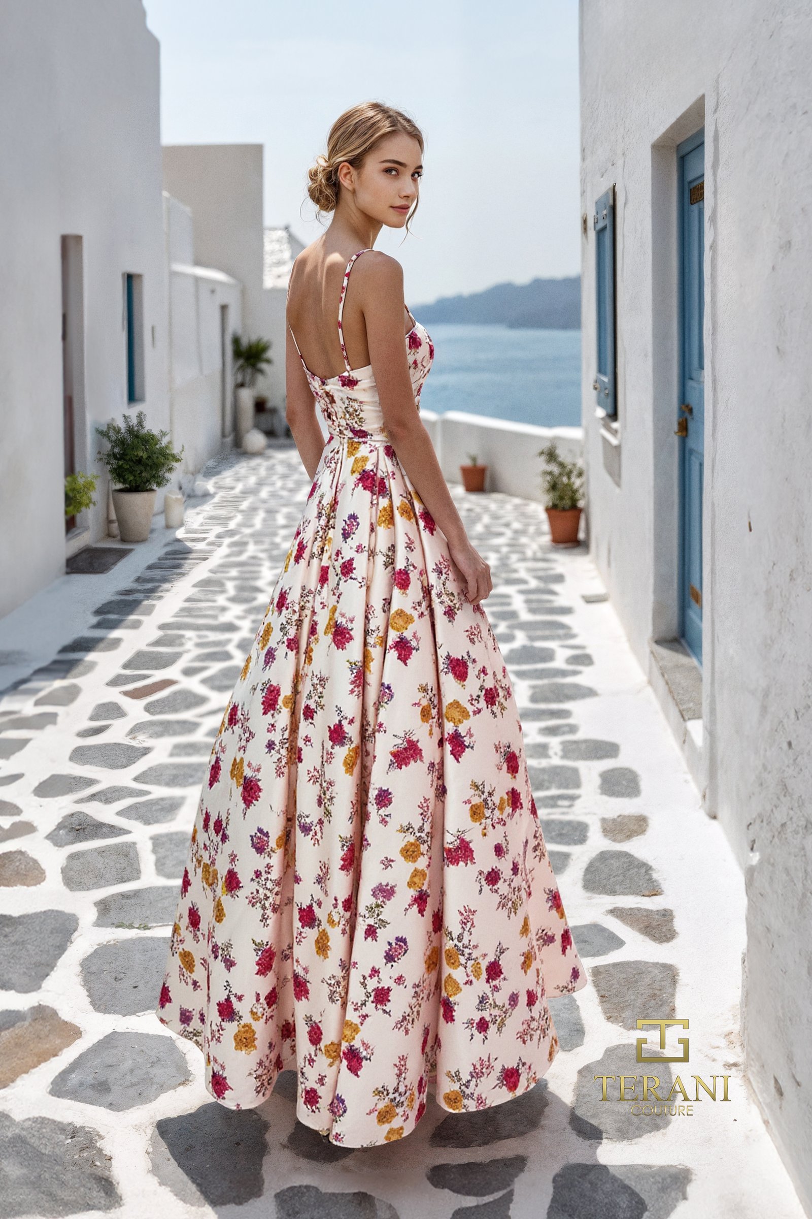 Sweetheart Printed Satin Ballgown – 261P6704