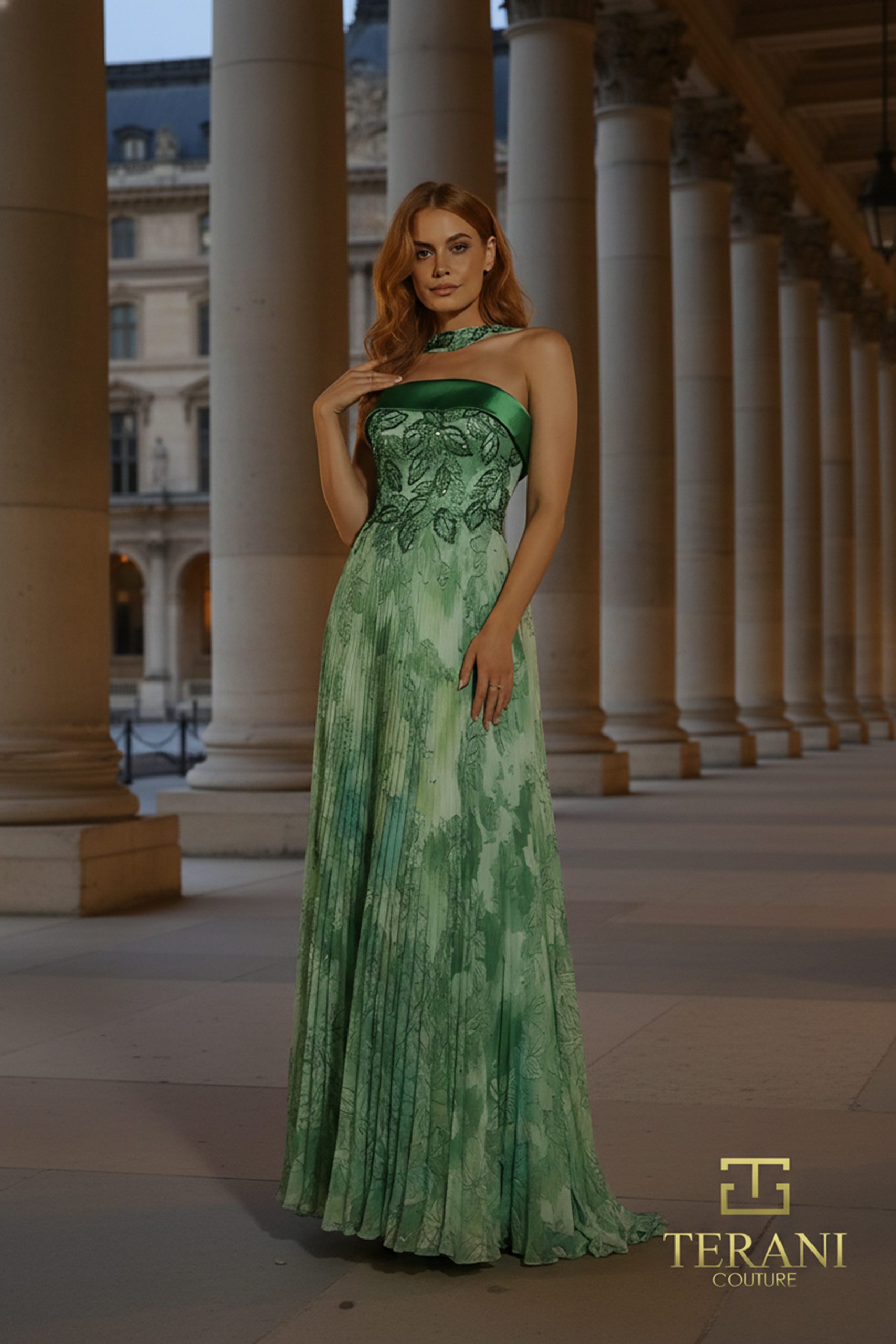 Strapless Printed Chiffon A-Line Gown - 261E6093