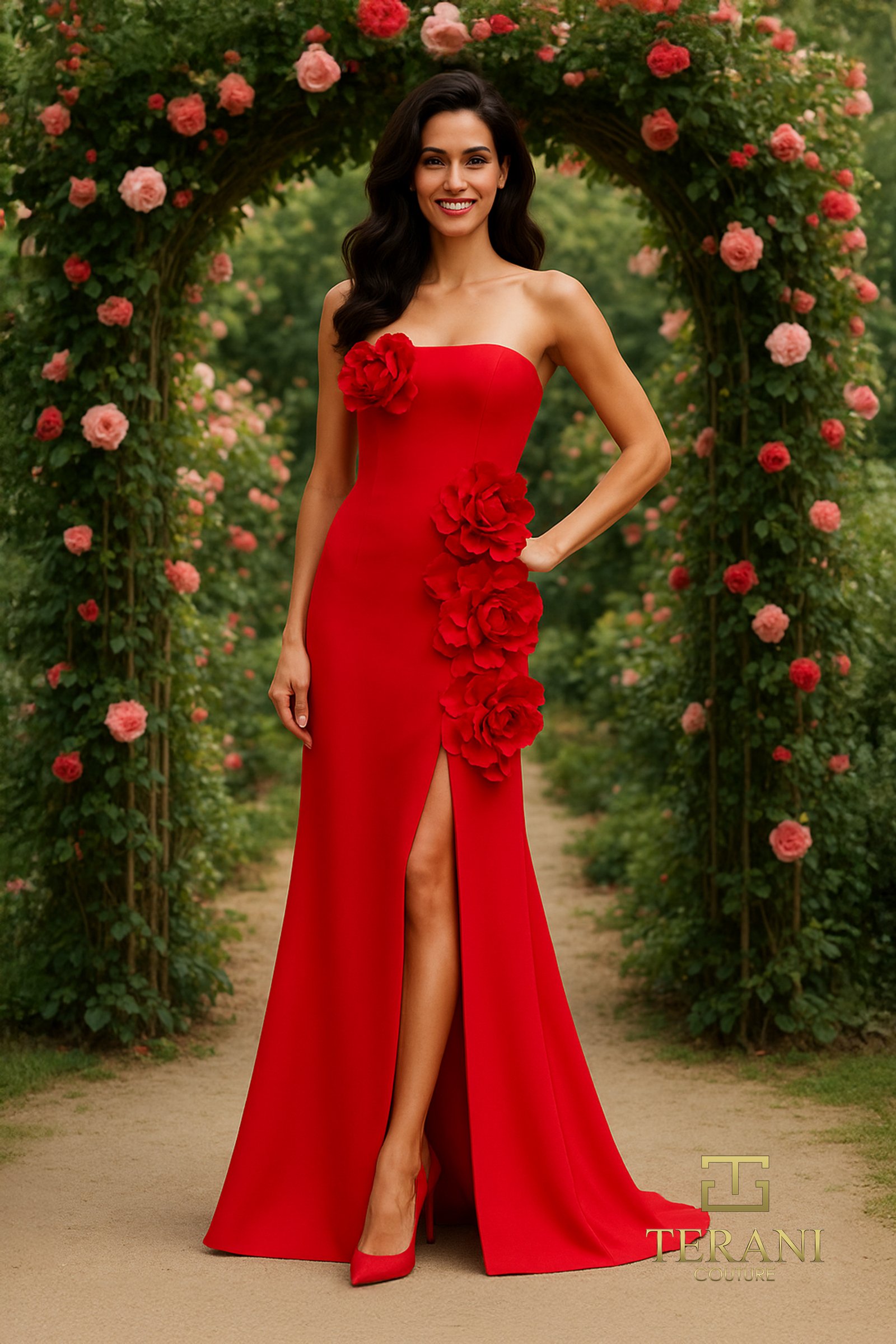 Straight Neck Stretch Mikado Mermaid Gown - 261E6698