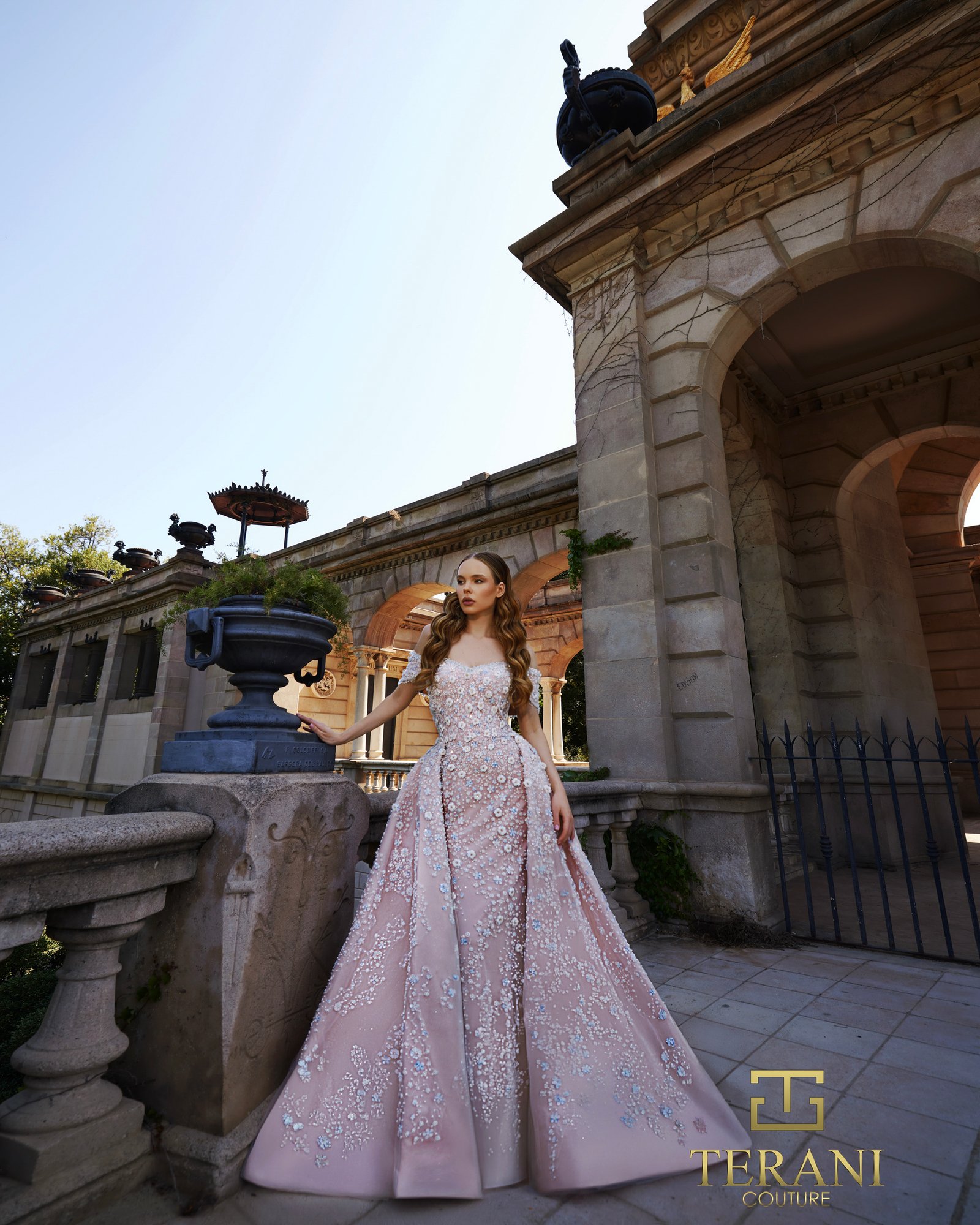 Off-Shoulder Beaded Tulle Ballgown – 261GL6659