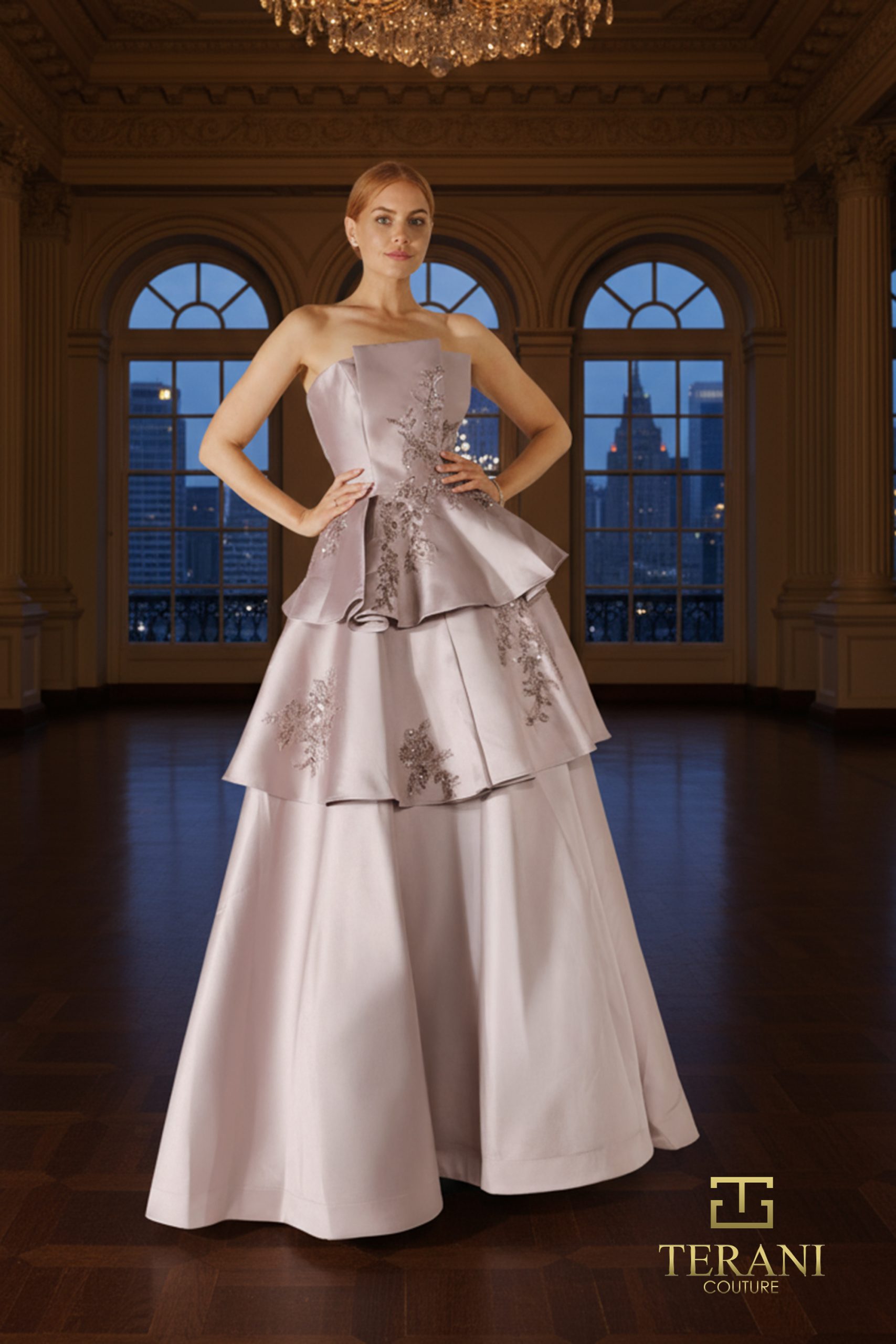 Straight Neck Mikado Ballgown - 261M6420