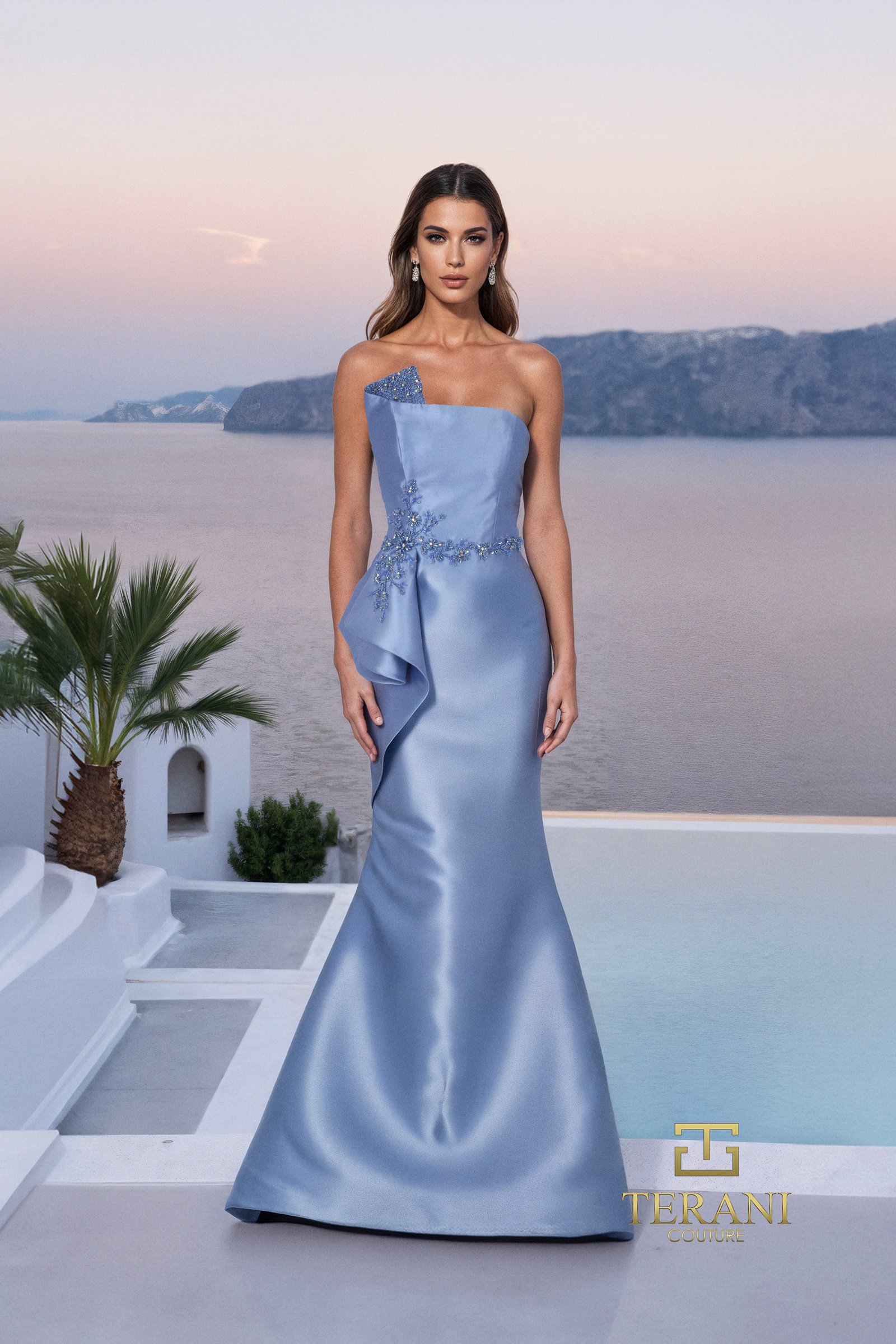 Asymmetric One-Shoulder Mikado Mermaid Gown – 261M6462