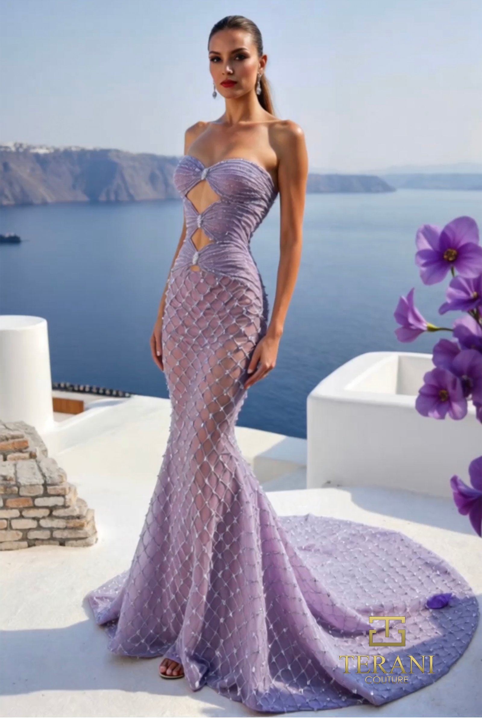 Sweetheart Beaded Tulle Mermaid Gown - 261P6036
