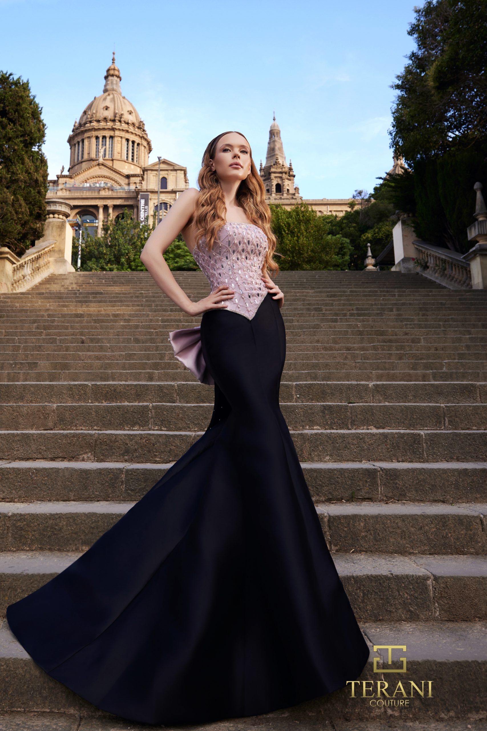 Straight Neck Mikado Mermaid Gown - 261P6040