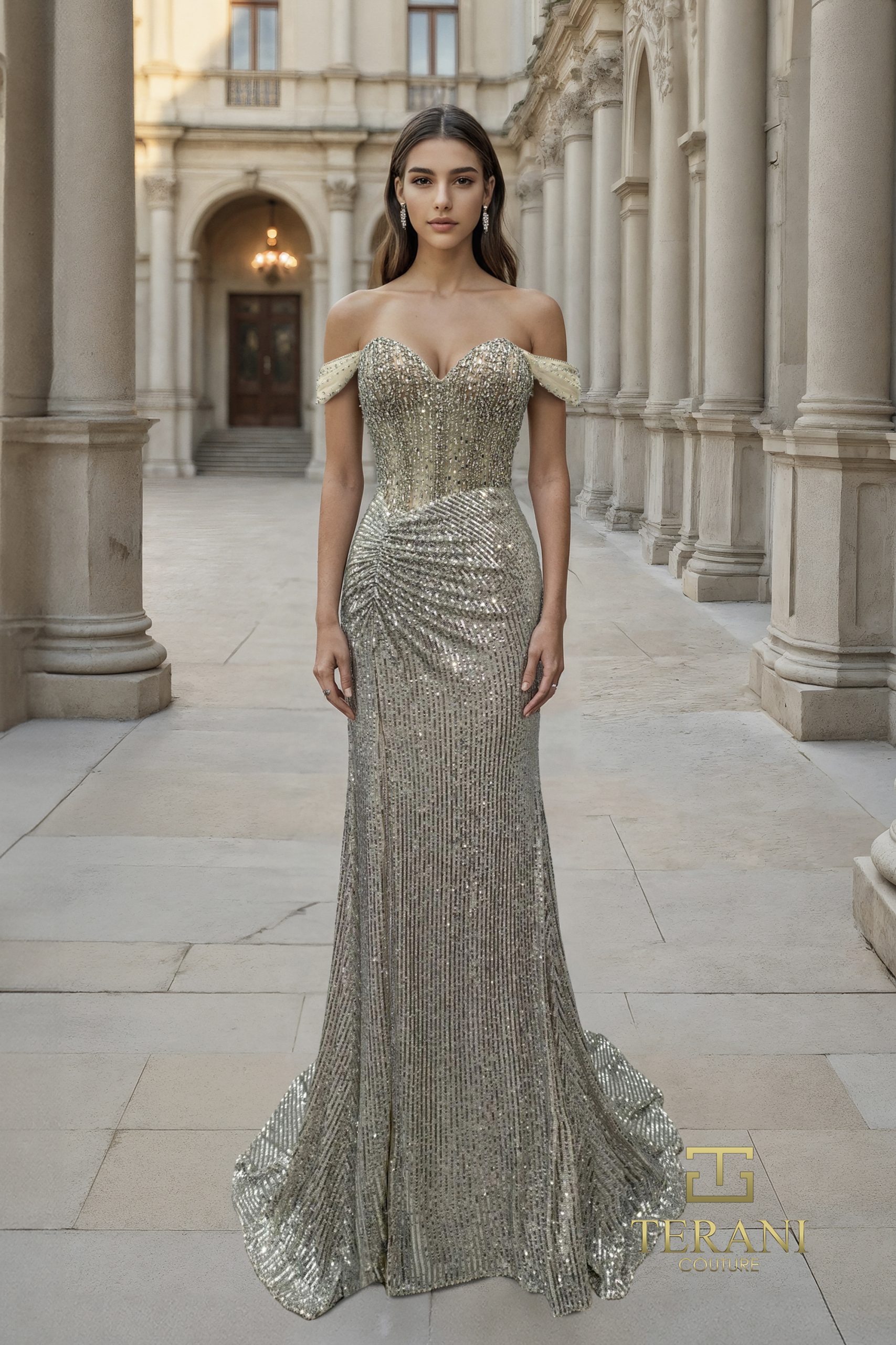 Sweetheart Beaded Tulle Sheath Gown – 261P6106