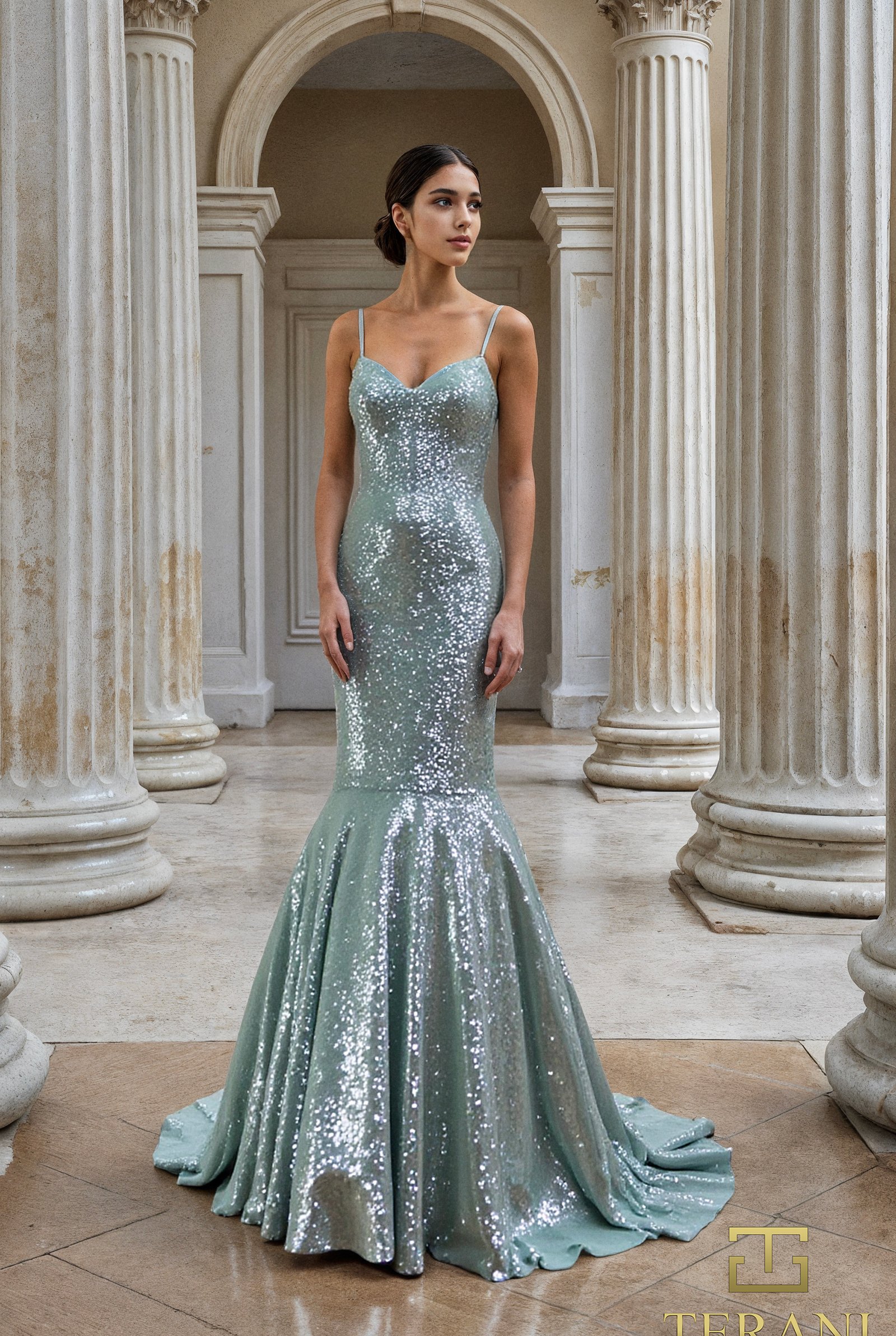 Sweetheart Sequined Mermaid Gown - 261P6165