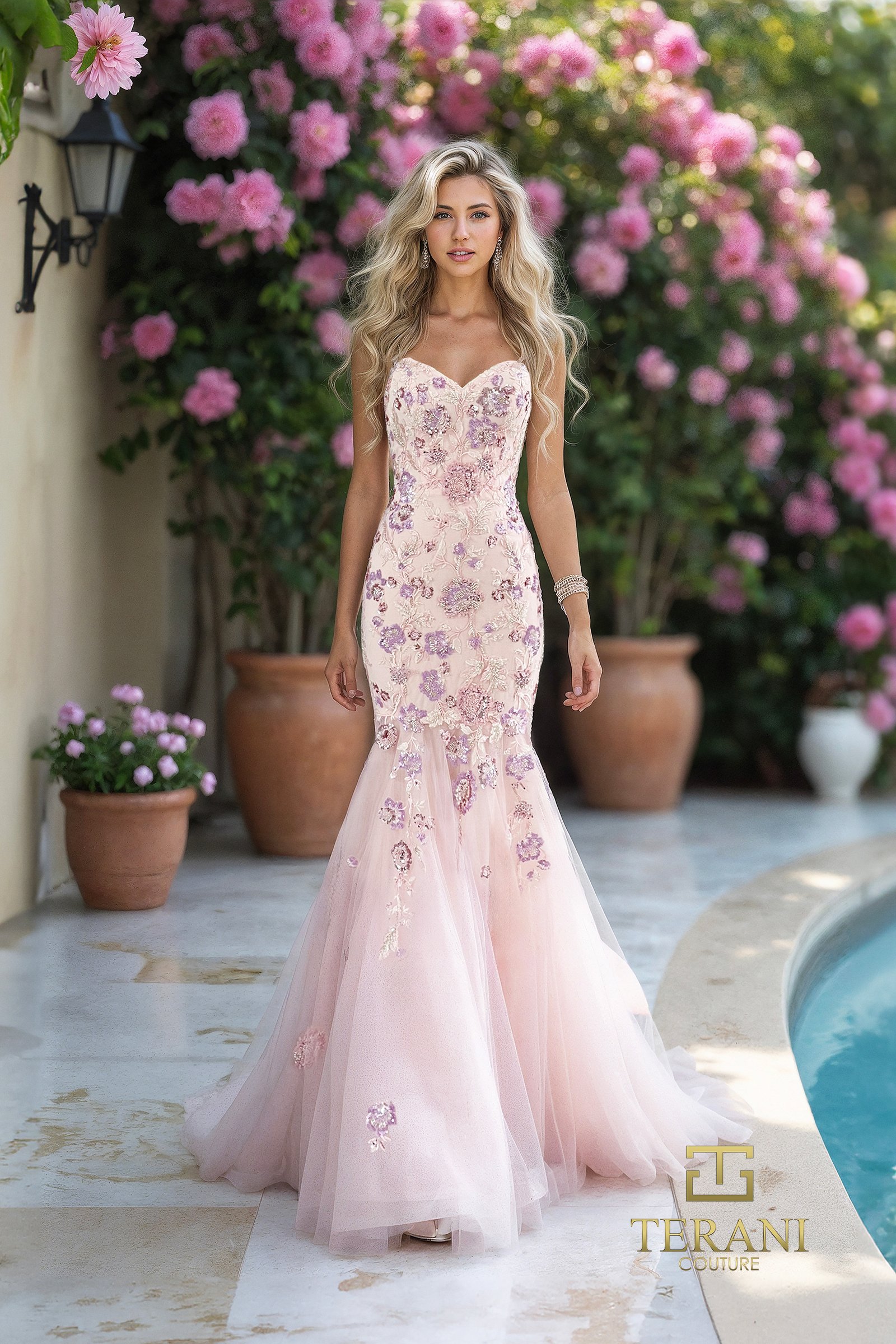 Sweetheart Beaded Tulle Mermaid Gown - 261P6193