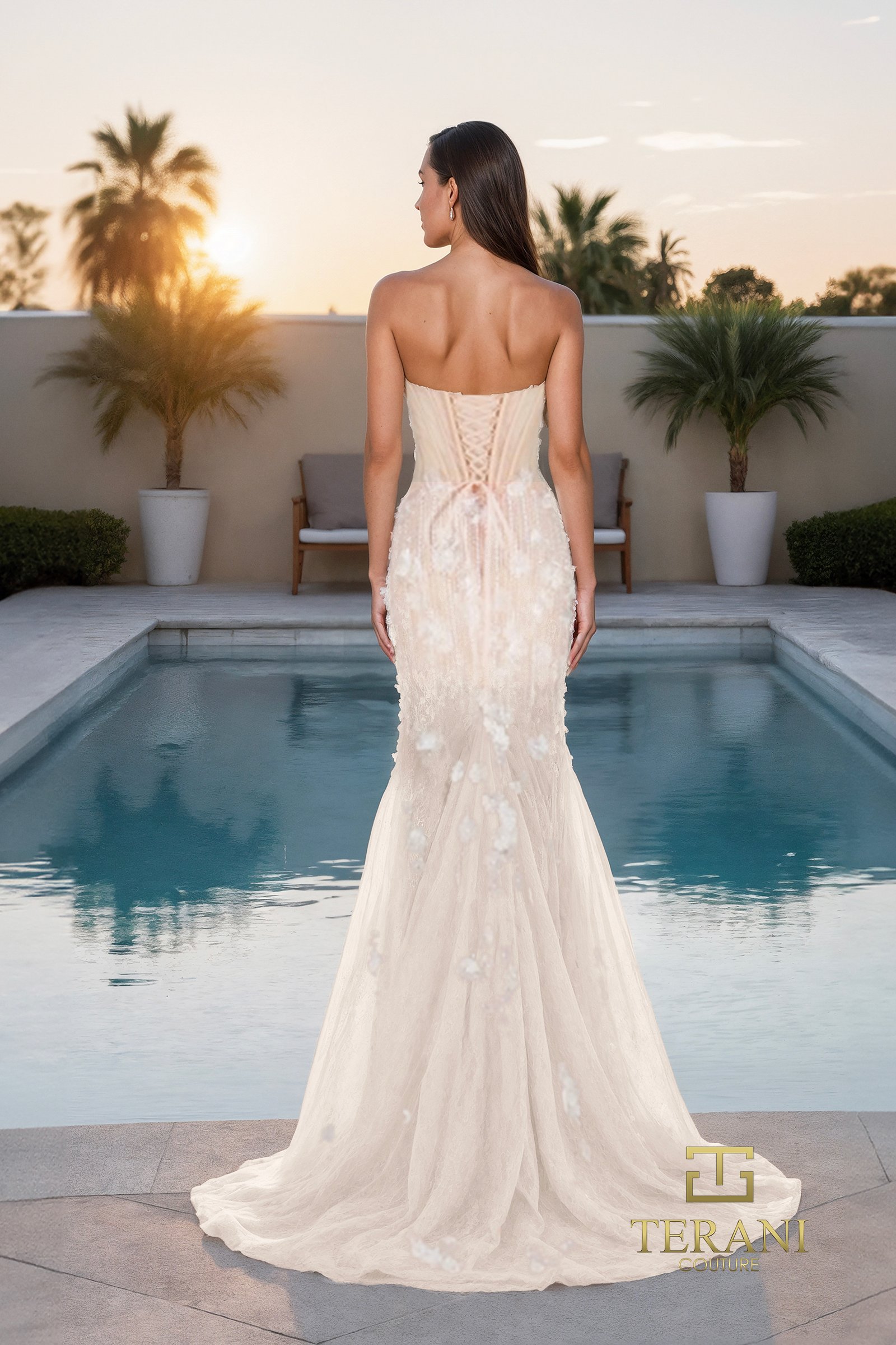 Sweetheart Tulle Mermaid Gown with 3D Embroidery – 261P6753