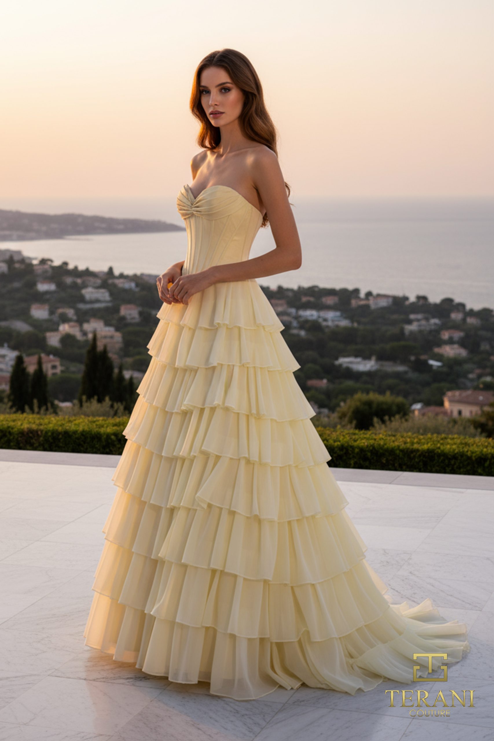 Sweetheart Chiffon Tiered Ballgown - 261P6758