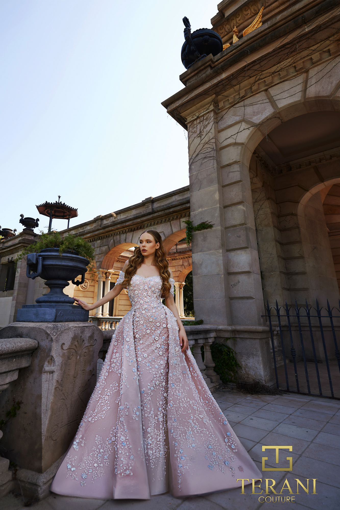 Off-Shoulder Beaded Tulle Ballgown – 261GL6659