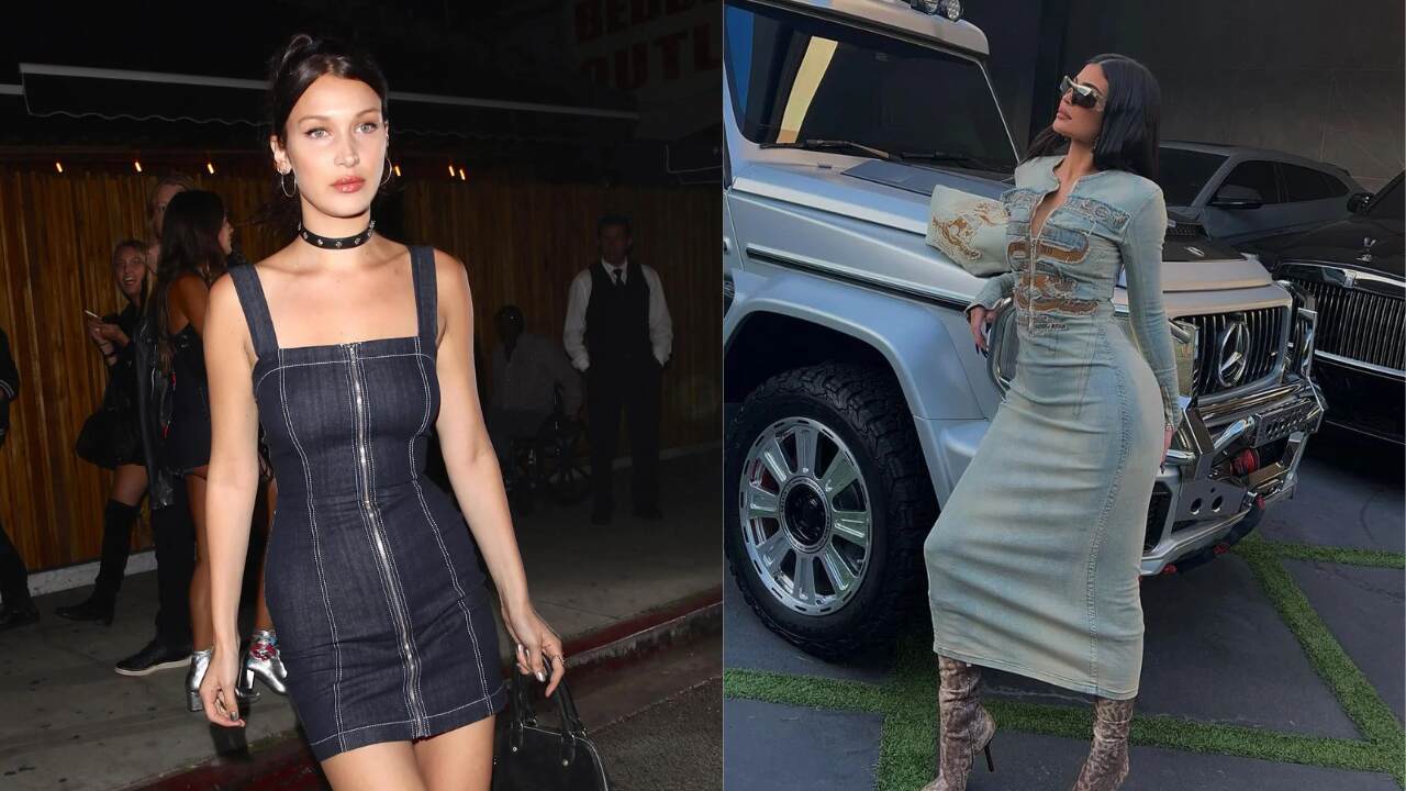 Bella Hadid and Kylie Jenner in Denim Dresses