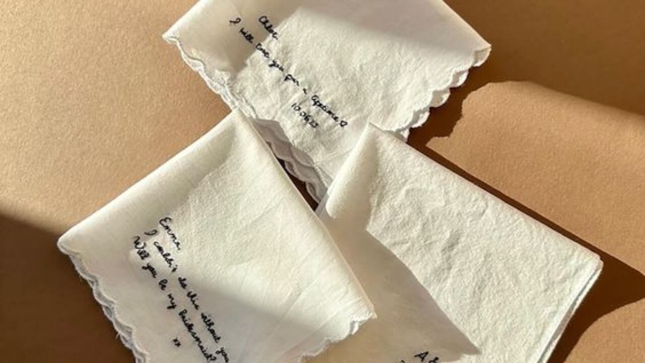 Lovely embroidered handkerchief for sentiments