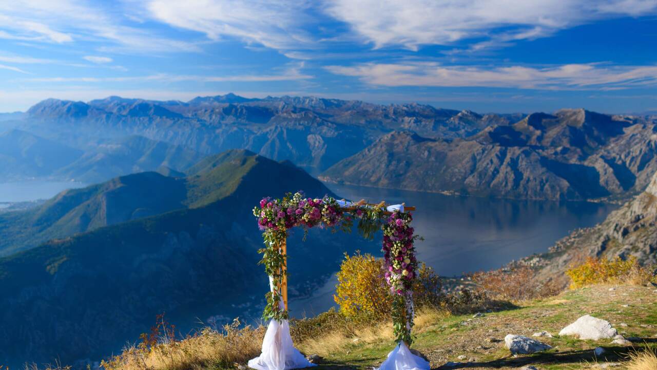 Mountain wedding with stunning views