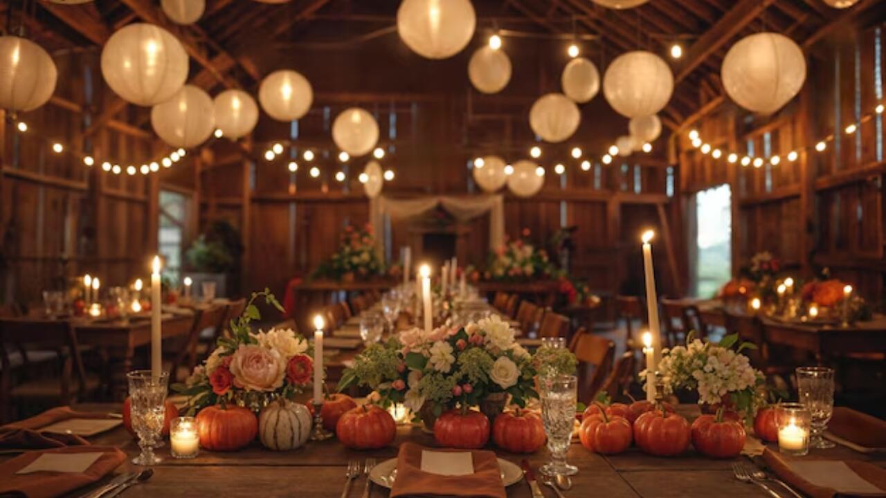 Romantic wedding with soft lighting