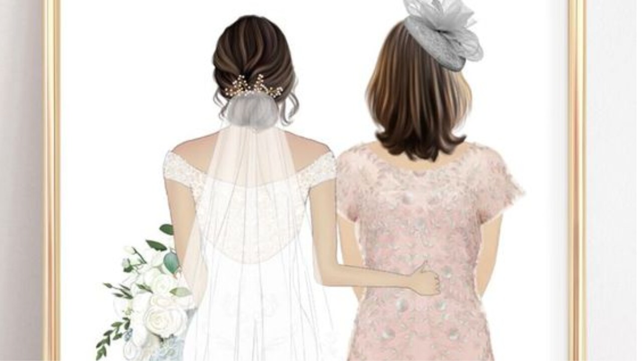 Special custom portrait or art piece for mother of the bride