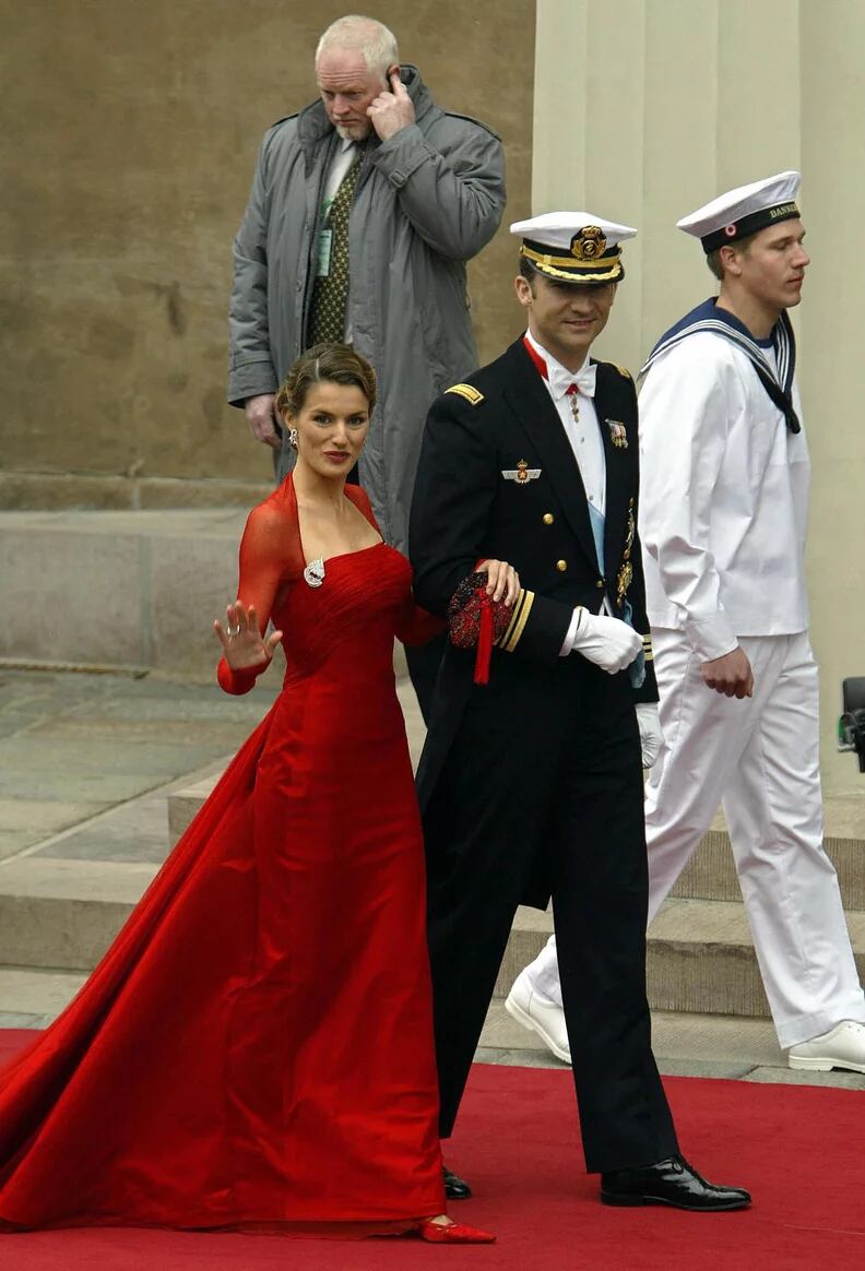 Queen Letizia of Spain with her then-fiancé